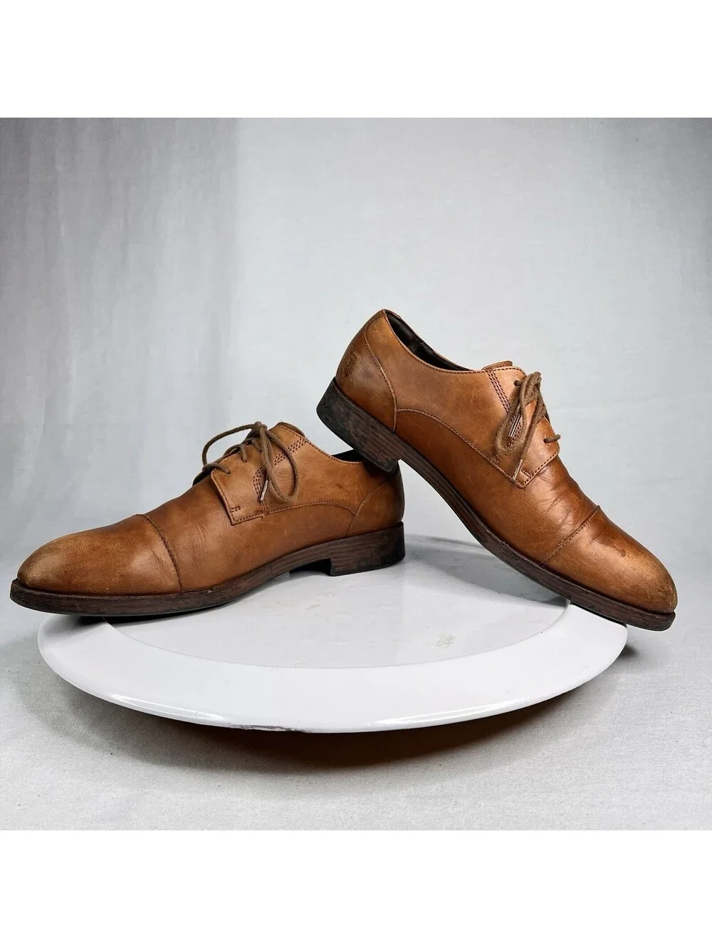Cole Haan C24519 Warren Cap Toe Brown Leather Oxford Shoes Men's 9.5